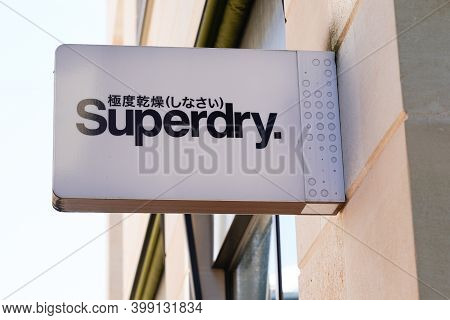 Bordeaux , Aquitaine  France - 12 09 2020 : Superdry Logo And Text Sign Shop Brand Of Store British 