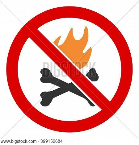 No Dead Fire Icon. Illustration Style Is A Flat Iconic Symbol Inside Red Crossed Circle On A White B