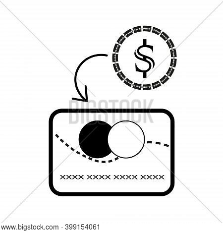Credit Card And Dollar Coin Icon. Finance Vector Stock Illustration Isolated On White Background Eps