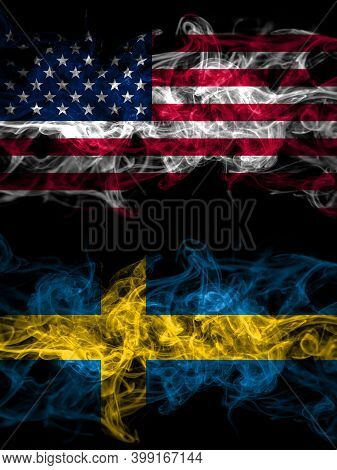 United States Of America, America, Us, Usa, American Vs Sweden, Swedish Swede Smoky Mystic Flags Pla