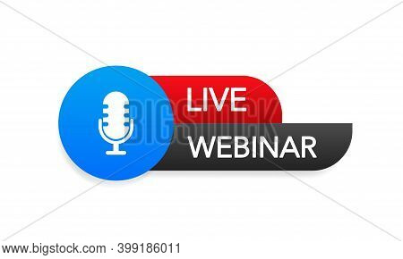 Live Webinar Button, Icon. Vector Stock Design