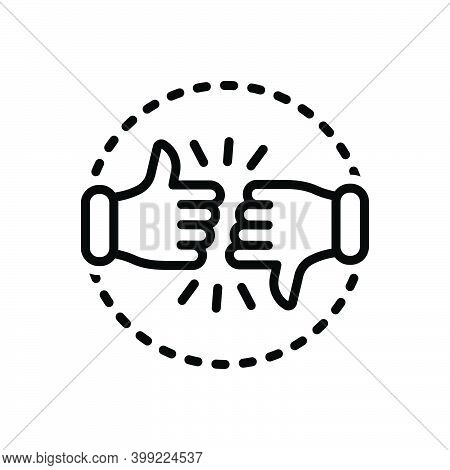 Black Line Icon For Critic Commentator Columnist Reviewer Customer Review Dislike Intelligence Analy