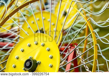 Tractor With Rotary Rake, Agriculture Machine