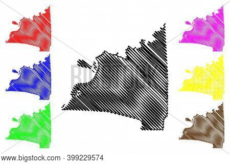 Claiborne County, Mississippi (u.s. County, United States Of America, Usa, U.s., Us) Map Vector Illu