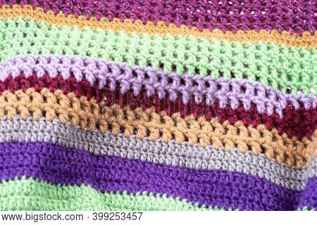 Multi Colored Wool Thread Yarn Background Texture. Wool Pattern
