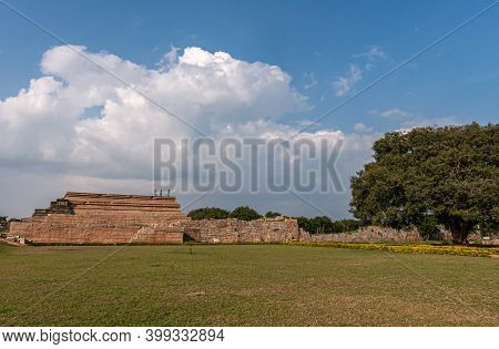 Hampi, Karnataka, India - November 4, 2013: Mahanavami Dibba Or The Dussehra Platform. Brown Stones 