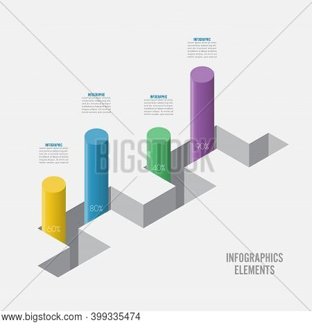 Graphs And Charts. Statistic And Data, Iinfographic Business Concept With 5 Options For Content, Dia