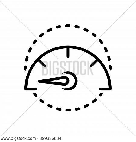 Black Line Icon For Slowly Slow Unhurried Stilly Accelerate Gauge Speedometer Indicator Test Control