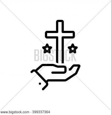 Black Line Icon For Truth Veracity Reality Faith Religion Church