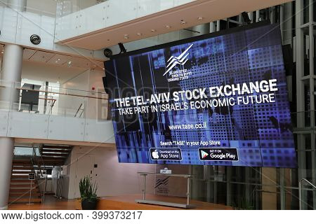 Tel Aviv, Israel - November 23, 2020 : Tel Aviv Stock Exchange Building In Tel Aviv, Israel.
