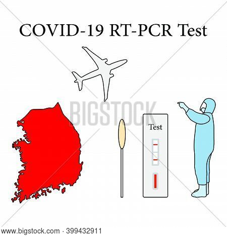 Vector Illustration Carrying Out Rt Pcr Test To Diagnose Coronavirus Infection. South Korea People P