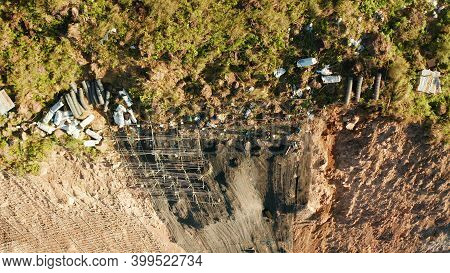 Protection Of Road From Mountain Slough, Rockfall With Metal Accumulative Restraining Net Fences. Wo
