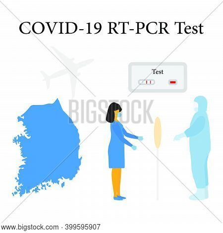 Vector Illustration Carrying Out Rt Pcr Test To Diagnose Coronavirus Infection. South Korea People P