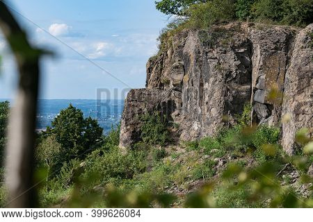 View Along The Rock Wall Of The Stenzelberg Over Siegburg.