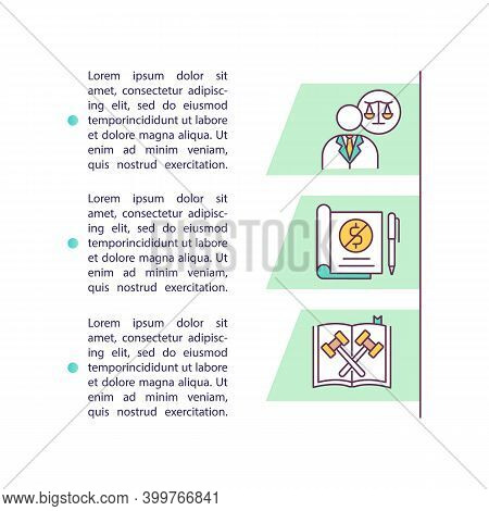 Filing For Bankruptcy Concept Icon With Text. Discharging Debt. Protection Under Bankruptcy Laws. Pp