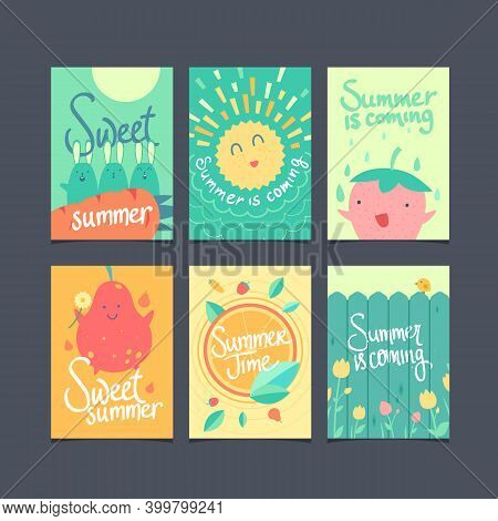 Vector Set Of Summer Cards, Poster, Flyer, Brochures, Banner Template. Vector Illustration Design El