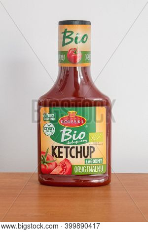 Pruszcz Gdanski, Poland - July 31, 2020: Firma Roleski Bio Ketchup.