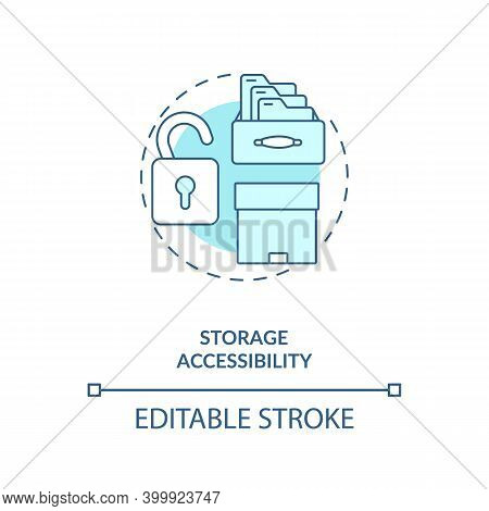 Storage Accessibility Concept Icon. Control Room Ergonomics Idea Thin Line Illustration. Meeting Uni