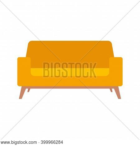 Isolated Sofa Yellow Hosehold Items Icon- Vector