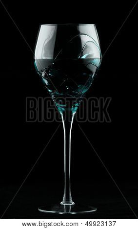 Wine Glass With Turquoise Potion