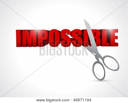 Cutting The Word Impossible. Illustration Design