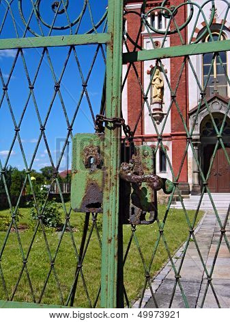 Closed Gate To The Church