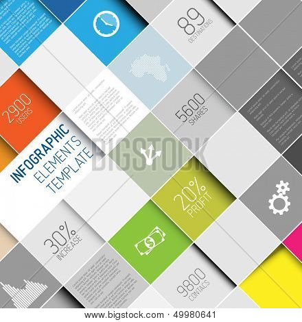 Vector abstract squares background illustration / infographic template with place for your content