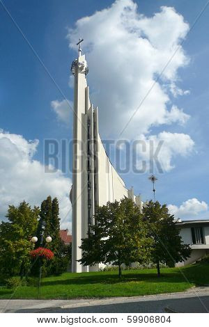 HUSTOPECE, CZECH REPUBLIC, AUGUST 2010 - The new futuristic church