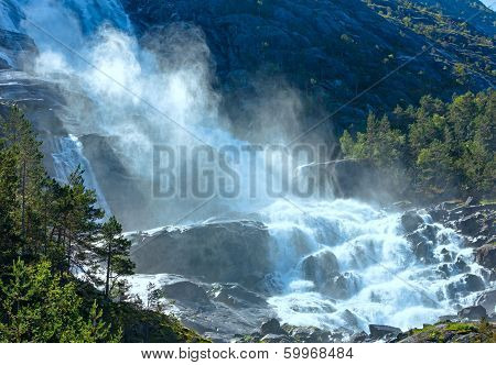 Summer Langfossen Waterfall  (norway).