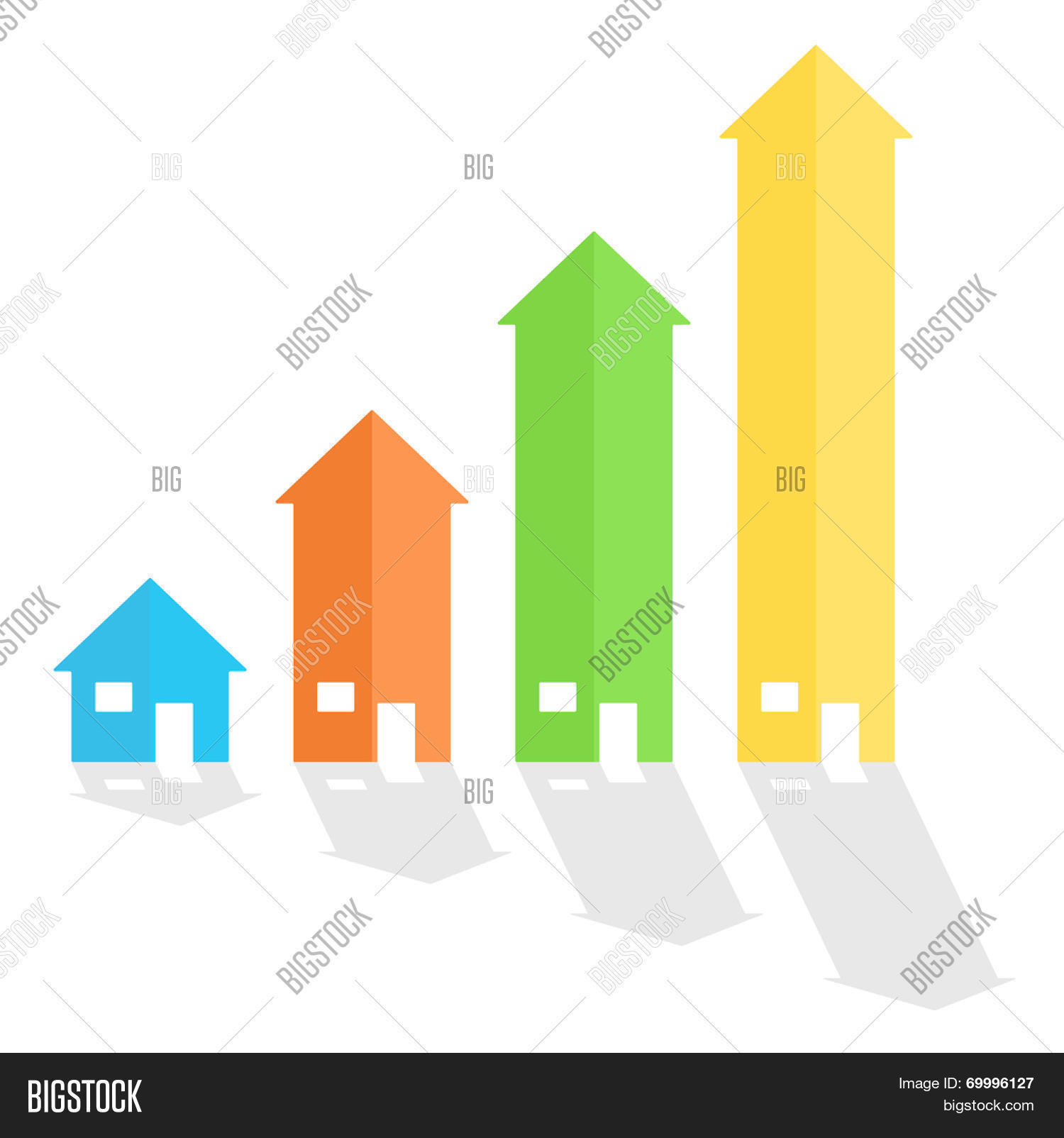 House Arrow Graph Vector & Photo (Free Trial) | Bigstock