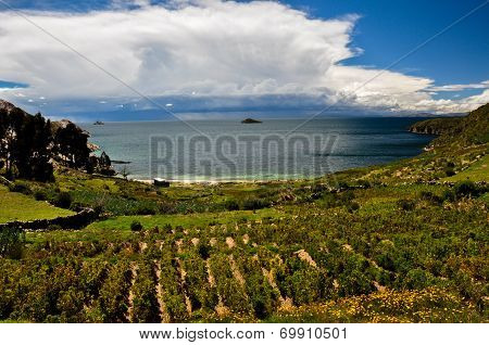 Gorgeous Landscape Of Isla Del Sol, Bolivia