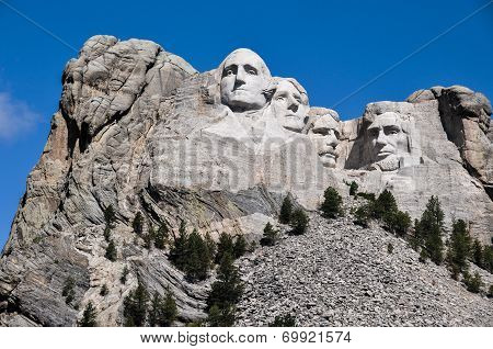 Famous Us Presidents On Mount Rushmore National Monument, South Dakota, Usa