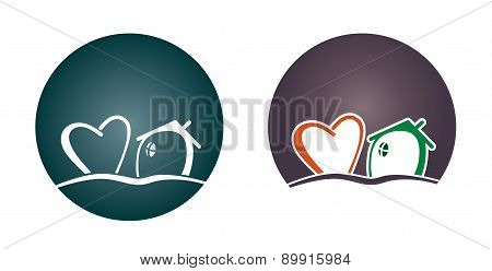 Home and Heart couple of vector artworks