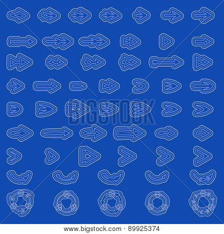 Arrows  Linear Icon Set.    Editable And Design Suitable Vector Illustration.