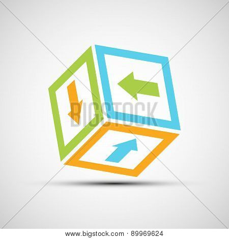 Cube With Colored Arrows