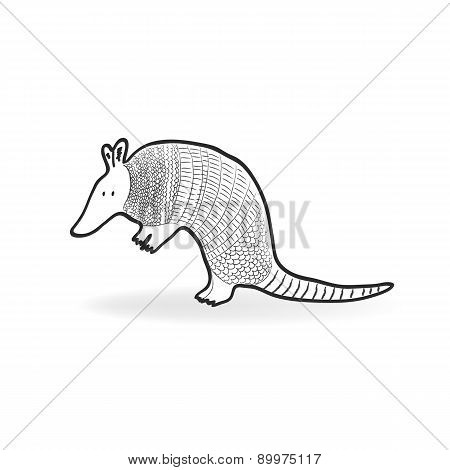 Isolated Armadillo Vector Illustration