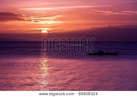 Pink Sunset With Colorful Clouds-philippines