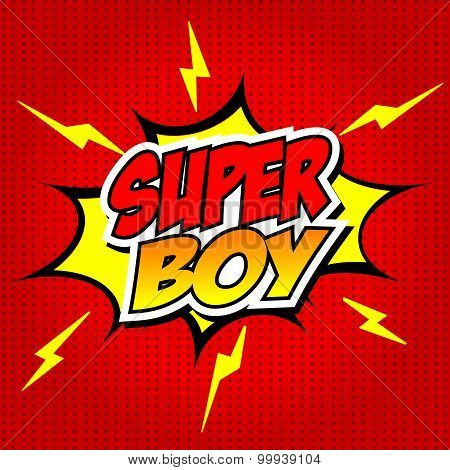 Superboy Comic Speech Bubble, Cartoon.