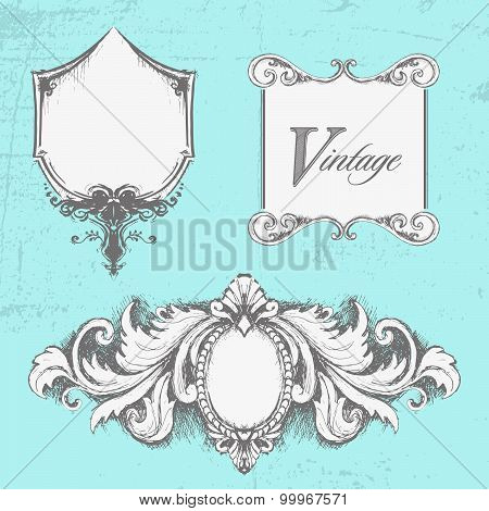 Vector set of design elements. Handmade