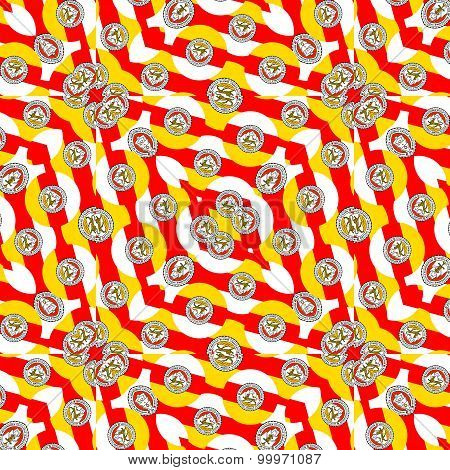 Modern Osetian Flag Pattern Motif