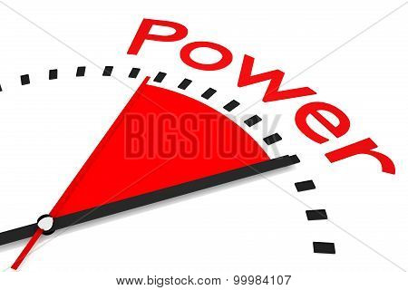 Clock With Red Seconds Hand Area Power Illustration