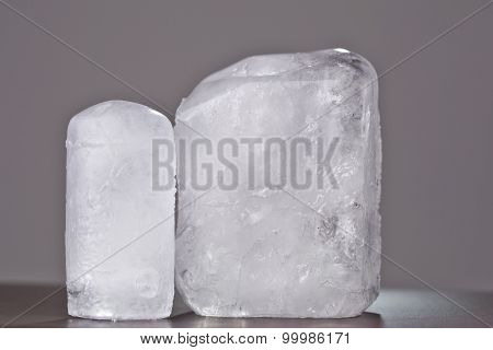 Two Ecologic Deodorant Crystal In Grey Background