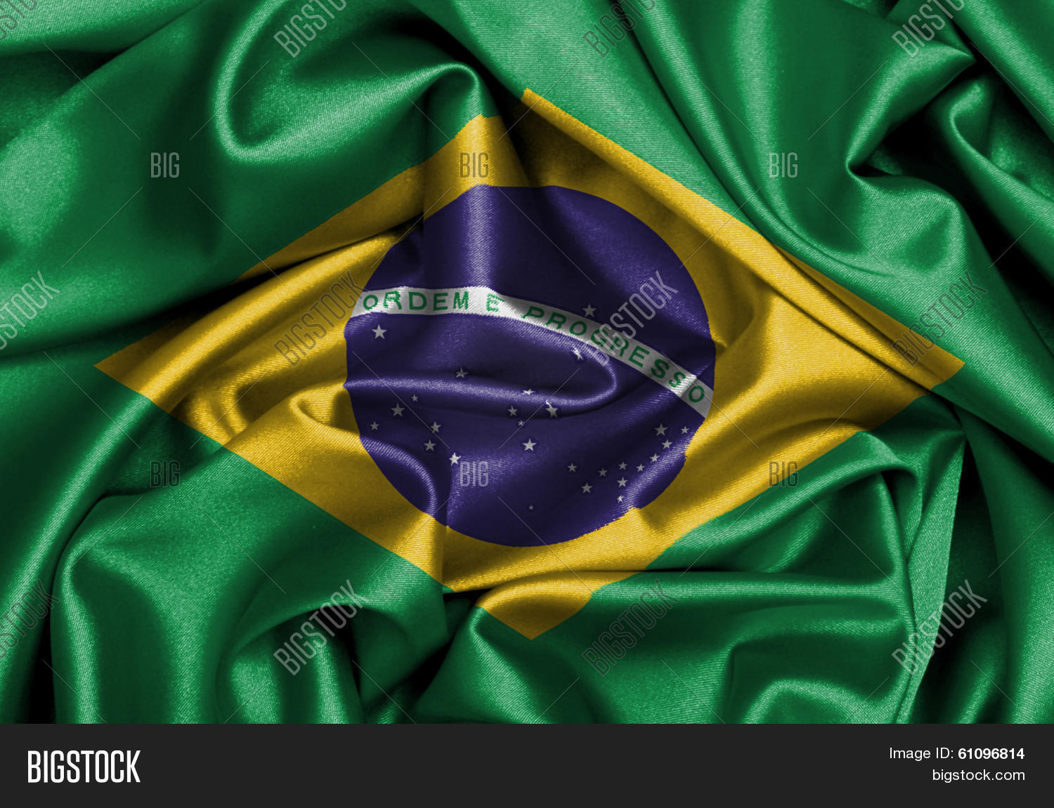 satin flag three dimensional render flag of brazil