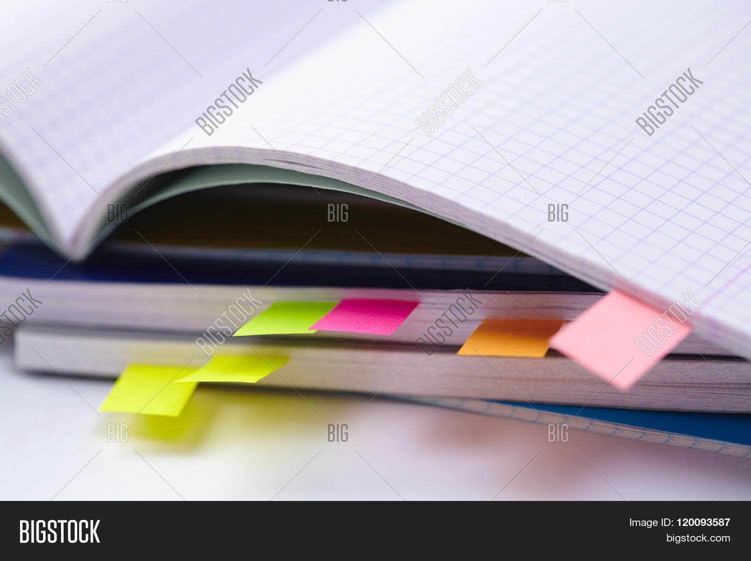 business diary with a colored tabs