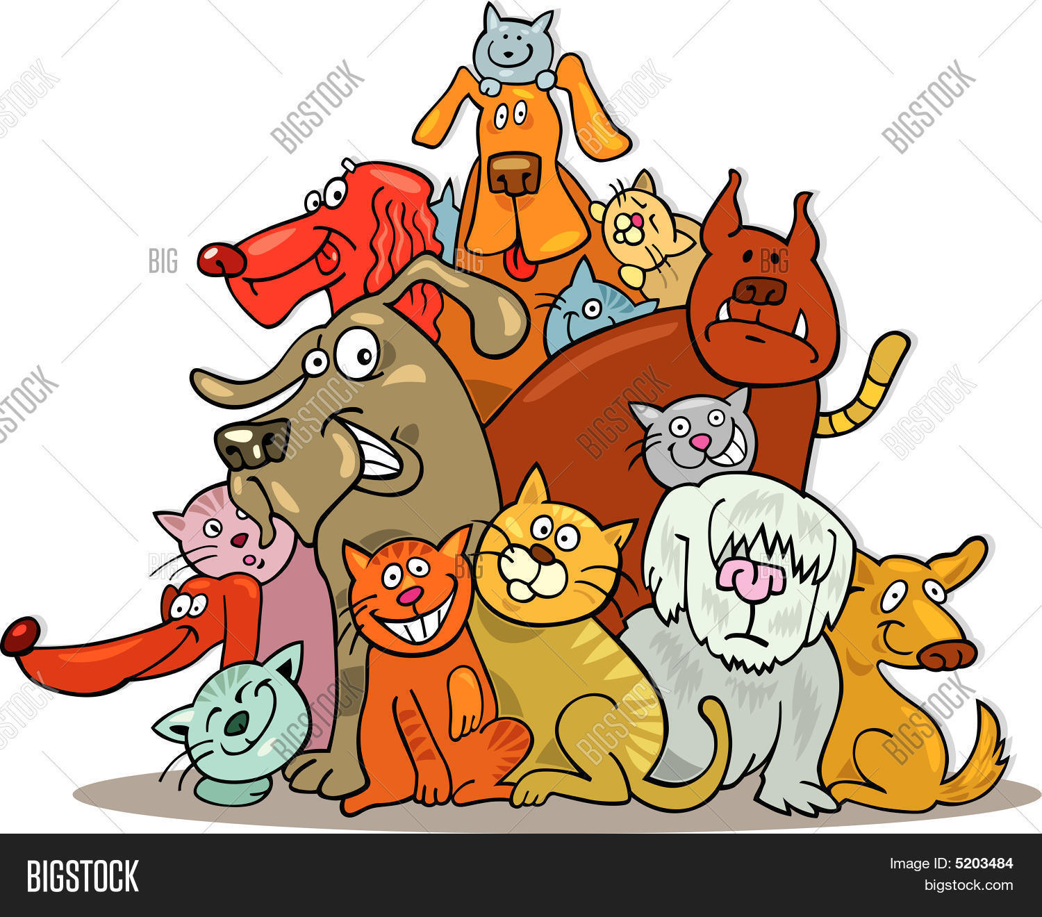 大群的猫和狗 库存矢量图和库存照片 | bigstock
