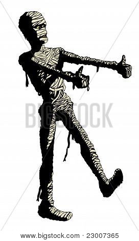 Egyptian mummy dances in his bandages. Clip art : Bigstock