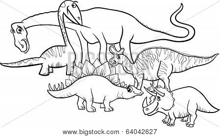 cartoon dinosaurs coloring page