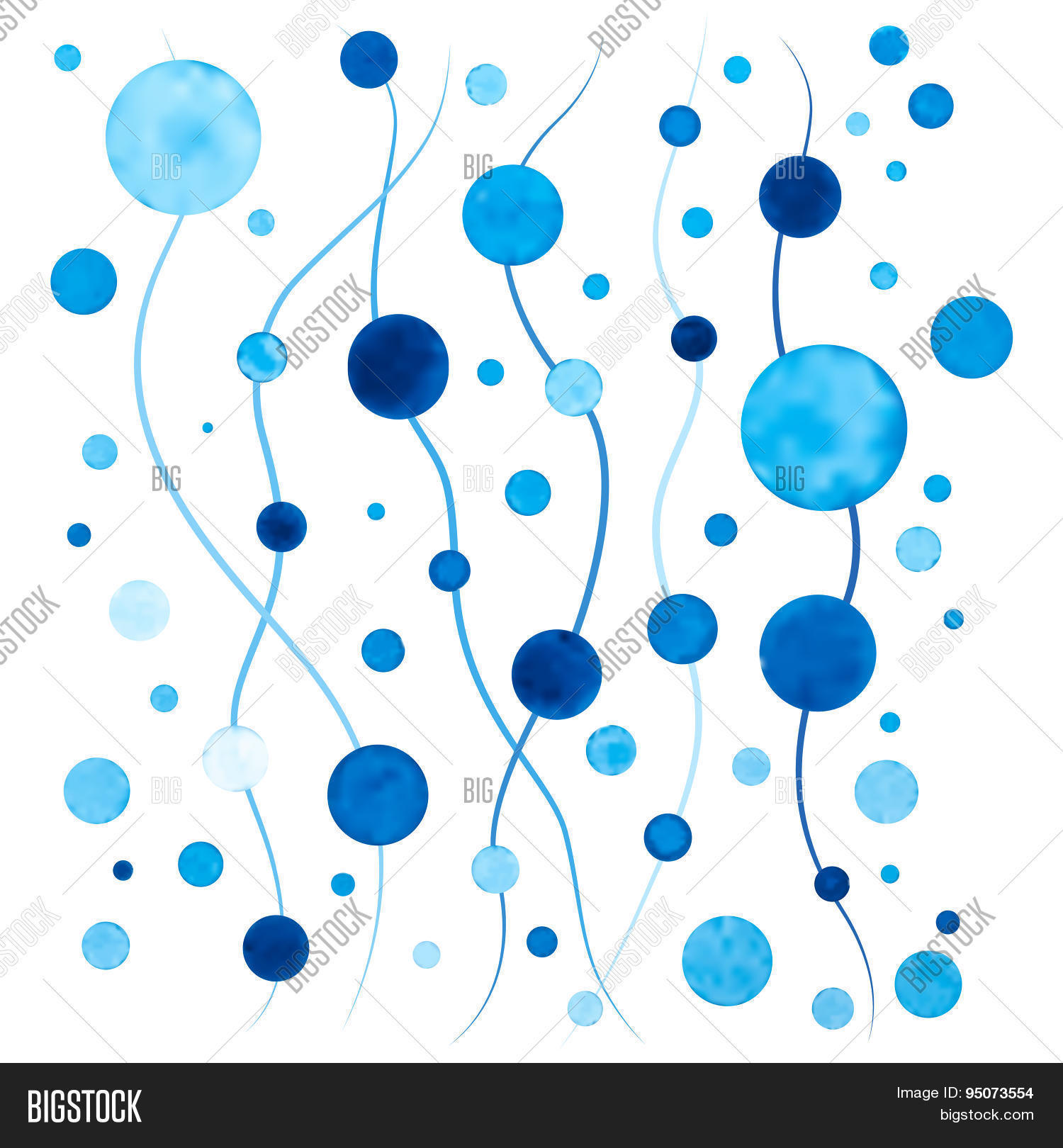 marine style, watercolor imitation using meshes 库存矢量图和