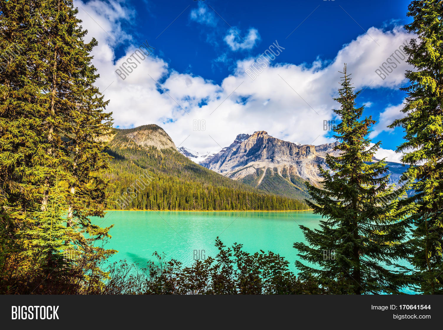 emerald lake in yoho national park, rocky mountains.