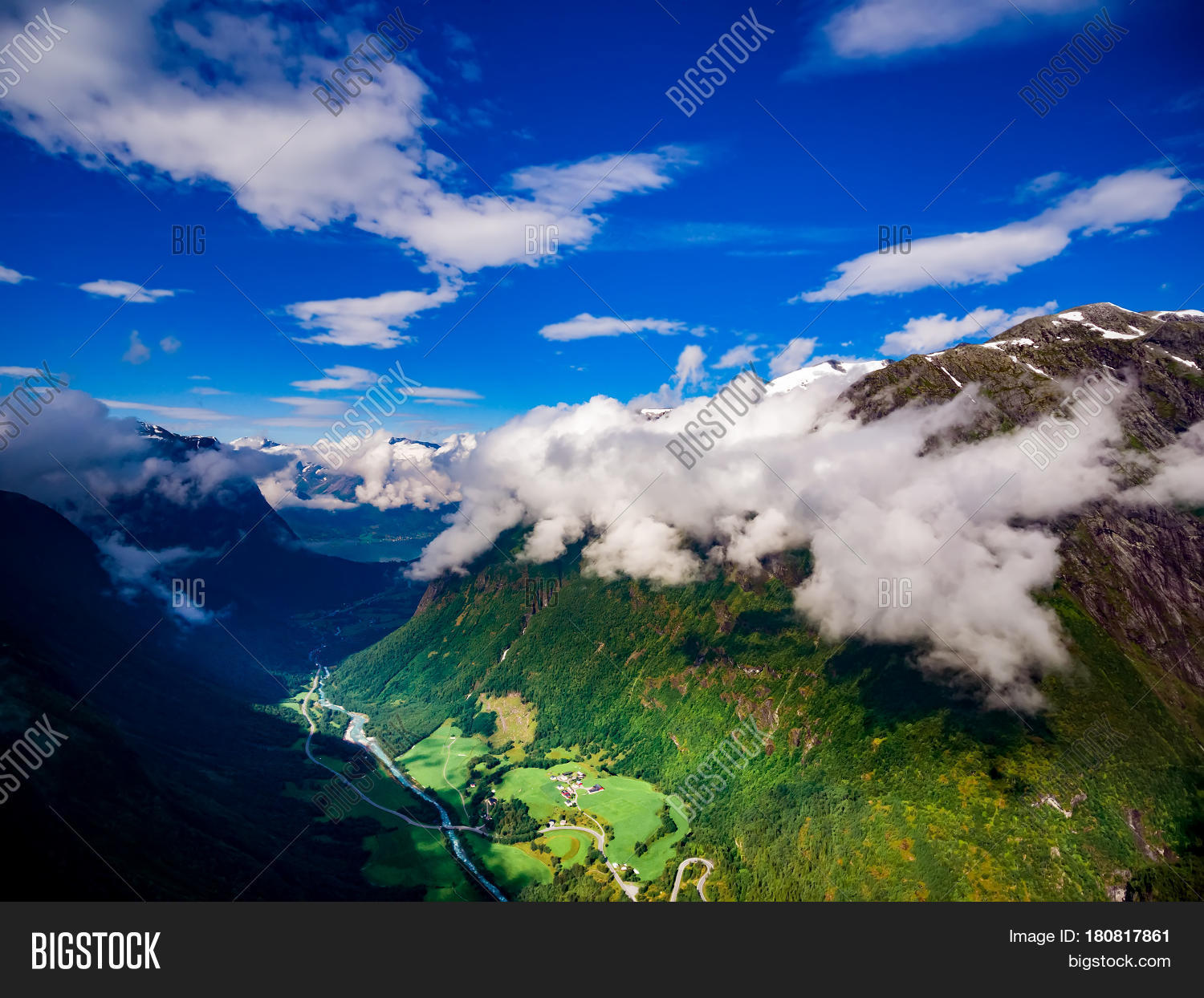 beautiful nature norway natural landscape aerial photography.